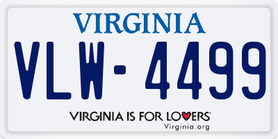 VA license plate VLW4499