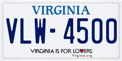 VA license plate VLW4500