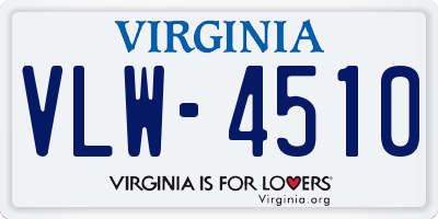 VA license plate VLW4510