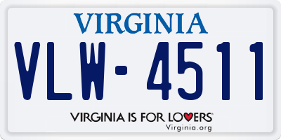 VA license plate VLW4511