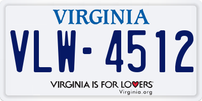 VA license plate VLW4512