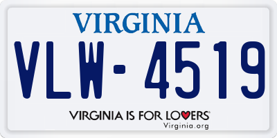 VA license plate VLW4519