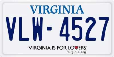 VA license plate VLW4527