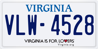 VA license plate VLW4528