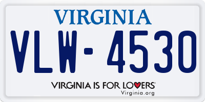 VA license plate VLW4530