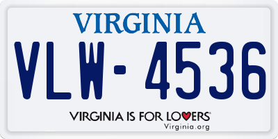 VA license plate VLW4536