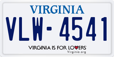 VA license plate VLW4541