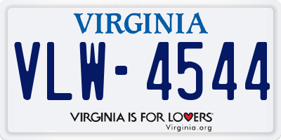 VA license plate VLW4544