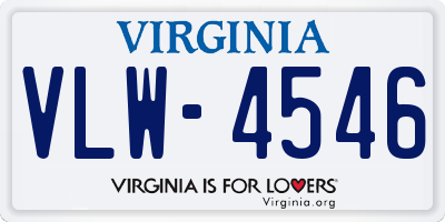 VA license plate VLW4546