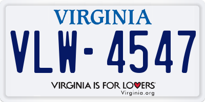 VA license plate VLW4547