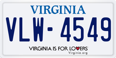 VA license plate VLW4549