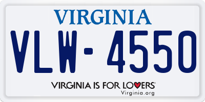 VA license plate VLW4550