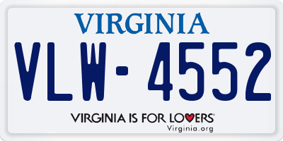 VA license plate VLW4552