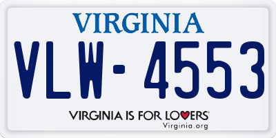 VA license plate VLW4553