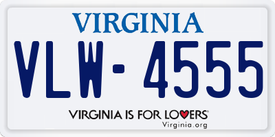 VA license plate VLW4555