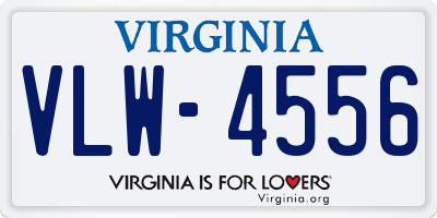 VA license plate VLW4556