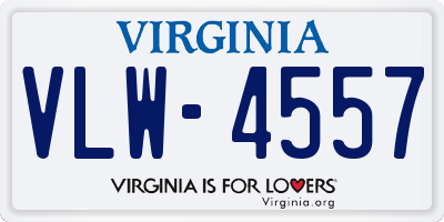 VA license plate VLW4557