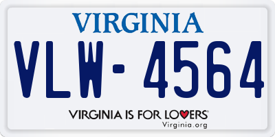 VA license plate VLW4564