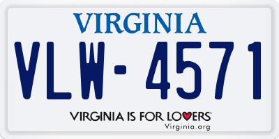 VA license plate VLW4571