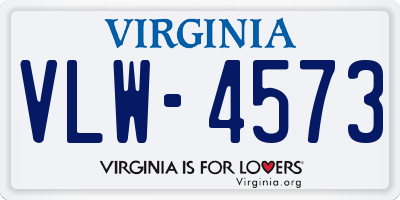 VA license plate VLW4573