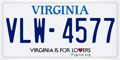 VA license plate VLW4577