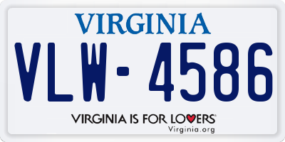 VA license plate VLW4586