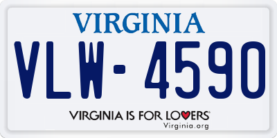 VA license plate VLW4590