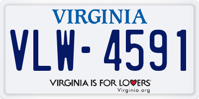 VA license plate VLW4591