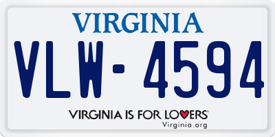 VA license plate VLW4594