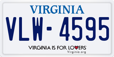 VA license plate VLW4595