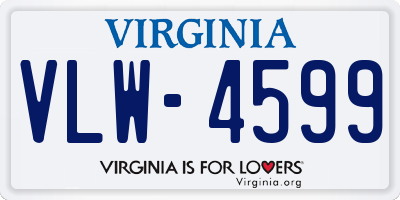 VA license plate VLW4599