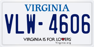 VA license plate VLW4606