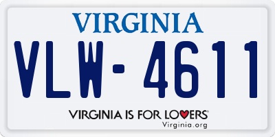 VA license plate VLW4611