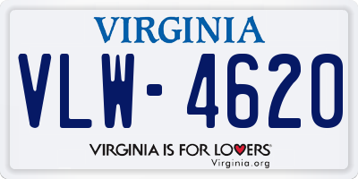 VA license plate VLW4620