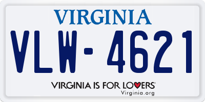 VA license plate VLW4621