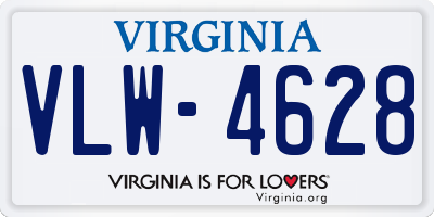 VA license plate VLW4628