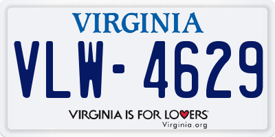 VA license plate VLW4629