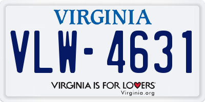 VA license plate VLW4631