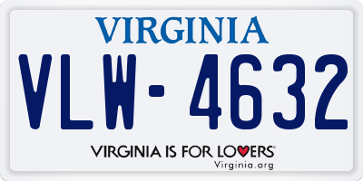 VA license plate VLW4632