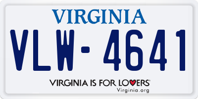 VA license plate VLW4641