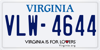 VA license plate VLW4644