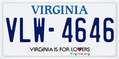 VA license plate VLW4646