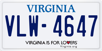 VA license plate VLW4647