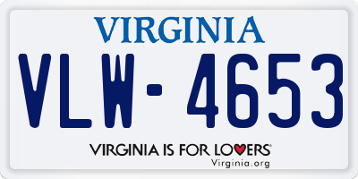 VA license plate VLW4653