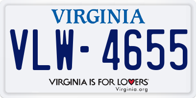 VA license plate VLW4655