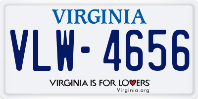 VA license plate VLW4656