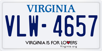 VA license plate VLW4657