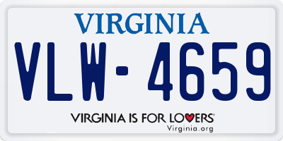 VA license plate VLW4659