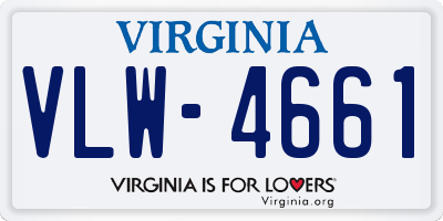 VA license plate VLW4661