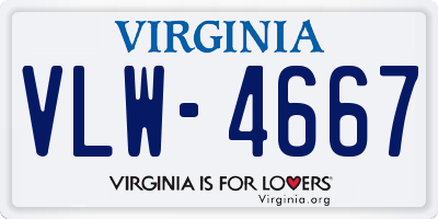 VA license plate VLW4667